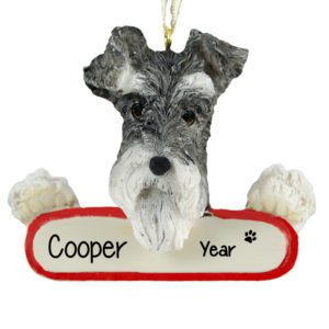 Image of Dog Walker SCHNAUZER UNCROPPED On Banner Ornament