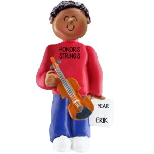 Image of MALE VIOLINIST Personalized Ornament AFRICAN AMERICAN