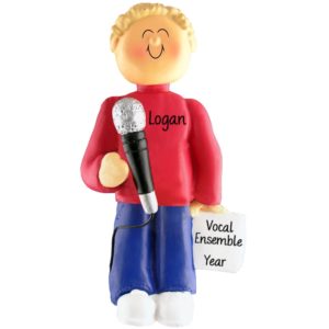 Image of Male Holding A Microphone Singing Ornament BLONDE