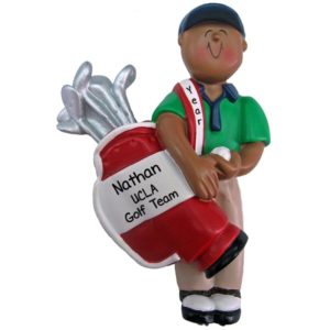 Image of African American Male Golfer Carrying Clubs Ornament