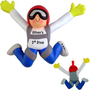 Image of Personalized Skydiving 1st Dive MALE Ornament
