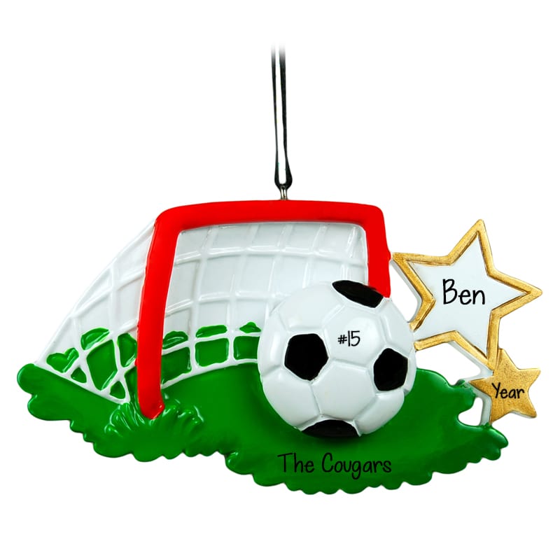 Personalized Soccer Ball & Goal Post Ornament Personalized Ornaments
