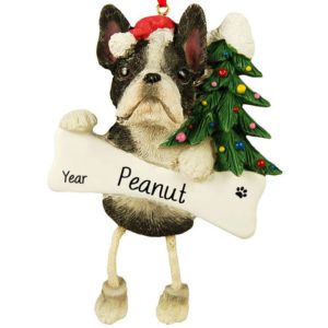 Image of BOSTON TERRIER Dog Bone With Dangling Legs Ornament