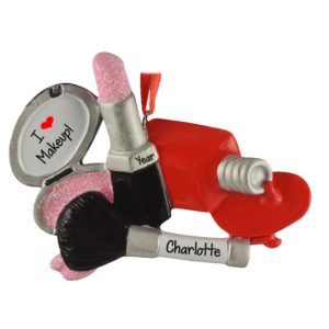 Personalized I Love Make Up & Nail Polish Ornament