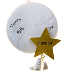 Image of Volleyball 2-Sided Ball Dangling Shoes Personalized Ornament