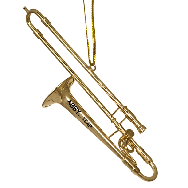 Personalized Brass Trombone Band Christmas Ornament