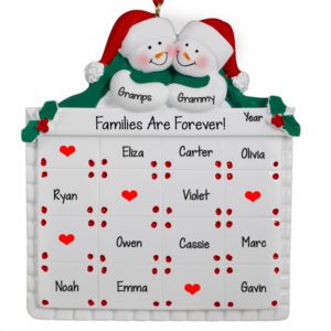 Image of Personalized Snow Couple + 11 Names Quilt Ornament