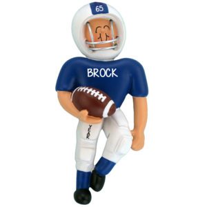 Image of Personalized Football Player In BLUE Uniform Ornament