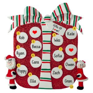 Image of Personalized 10 Names Big Present Tabletop Decoration