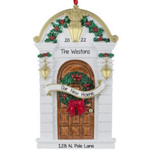Image of New Home BROWN Front Door Christmas Ornament