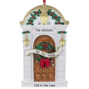 New Home BROWN Front Door Christmas Ornament