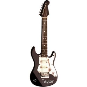 Image of Personalized BLACK ELECTRIC Guitar Keepsake Ornament
