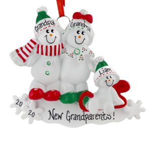 Image of Personalized Grandparents + New Grandchild Sledding Ornament