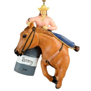 Image of Rodeo Barrel Racing Horse Ornament Personalized