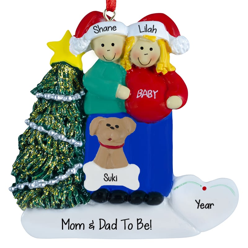 2nd Christmas Boy Blonde Personalized Christmas Tree Ornament 