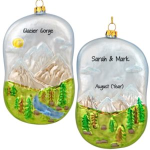 Image of Mountain View GLASS Personalized Ornament