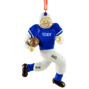 Image of Football Player In ROYAL BLUE & White Uniform Ornament