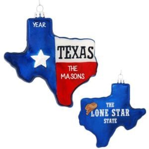 Image of Personalized Texas State GLASS Christmas Ornament