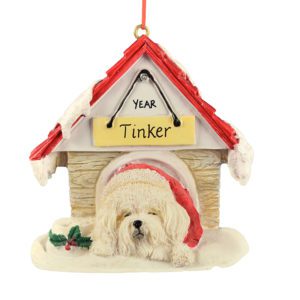 Image of BICHON FRISE Doghouse MAGNET Christmas Ornament