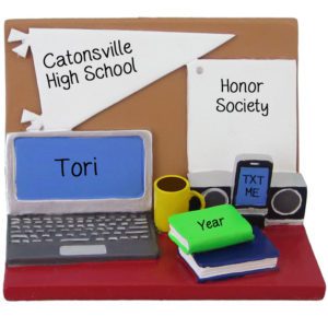 Image of High School Student Desk Personalized Ornament