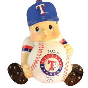 Image of Personalized TEXAS RANGERS Lil Player Christmas Ornament
