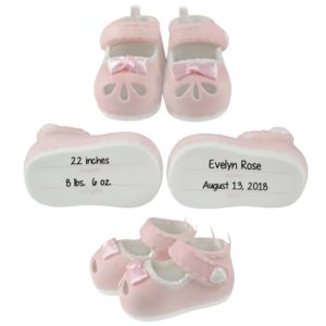 Image of Baby Girl's 1st Christmas PINK Shoes Ornament