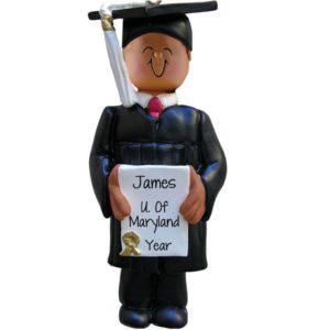 Image of AFRICAN AMERICAN MALE Graduation Personalized Ornament