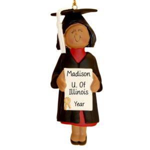 Image of Personalized FEMALE Graduate Ornament AFRICAN AMERICAN