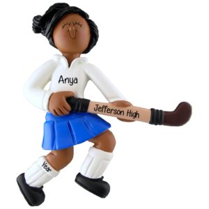 Image of Personalized AFRICAN AMERICAN Field Hockey Player Ornament