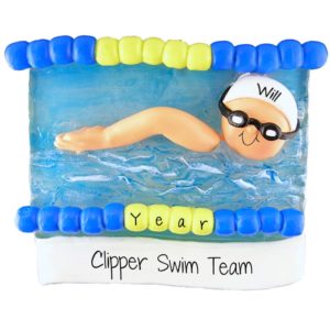 Image of Swim Team Swimmer In Pool Personalized Ornament