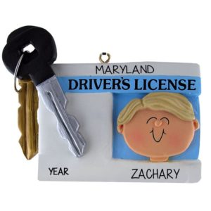 Image of BOY New Driver Key & License Ornament BLONDE