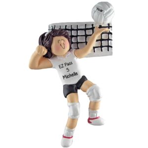 Image of Volleyball Player Net And Ball Ornament FEMALE BRUNETTE