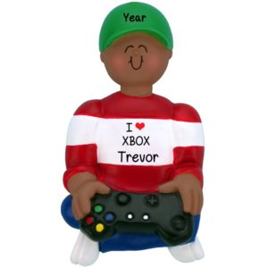 Image of Personalized XBOX Video Gamer African American Ornament