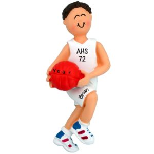 Image of Basketball MALE Player Personalized Ornament BROWN HAIR