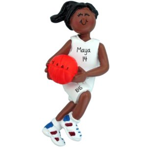 Image of Ethnic Or African American FEMALE Basketball Player Ornament
