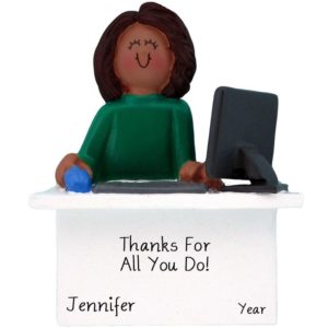 Image of Administrative Assistant/Secretary Female Computer Ornament AFRICAN AMERICAN
