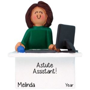 Image of Female Administrative Assistant/Secretary Computer Ornament BRUNETTE