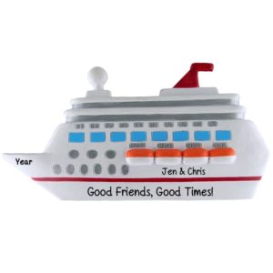 Image of Good Times, Good Friends Cruise Ship Personalized Ornament