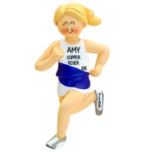Image of 10K Marathon Runner Ornament BLONDE FEMALE