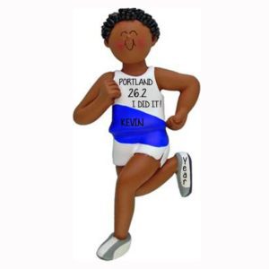 Image of MALE Marathon Runner Ornament AFRICAN AMERICAN