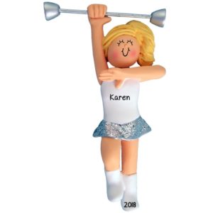 Image of Girl Twirling A Baton Personalized Ornament BLONDE