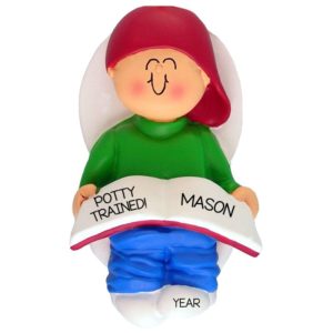 Image of Little BOY Potty Trained Personalized Ornament