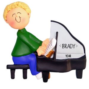 Image of Male Playing The Piano Personalized Ornament BLONDE