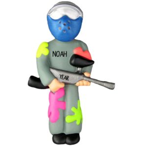 Image of Personalized Paintball Player Ornament