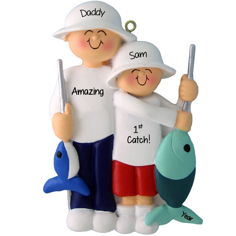 Dad And Son 1st Catch Fishing Ornament Personalized Ornaments For You
