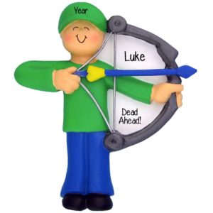 Image of Male Archery Personalized Christmas Ornament