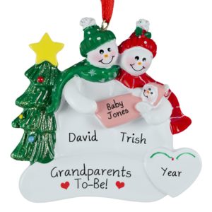 Image of Personalized Grandparents-To-Be Of Baby GIRL Ornament