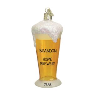 Image of Home Brewer GLASS Of Beer Personalized Ornament