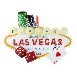 Birthday Celebrations In Las Vegas Glittered Letters Ornament