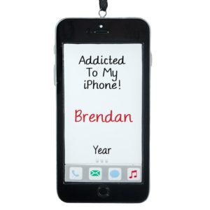 Image of Personalized Addicted To My iPhone/Smart Phone Ornament